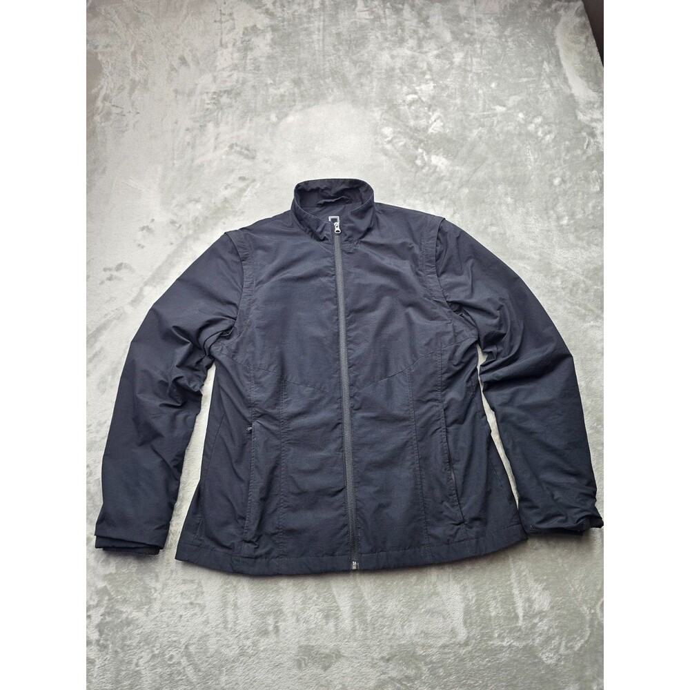 Scottevest Jacket Womens L Black Sterling Utility Convertible Travel Full Zip